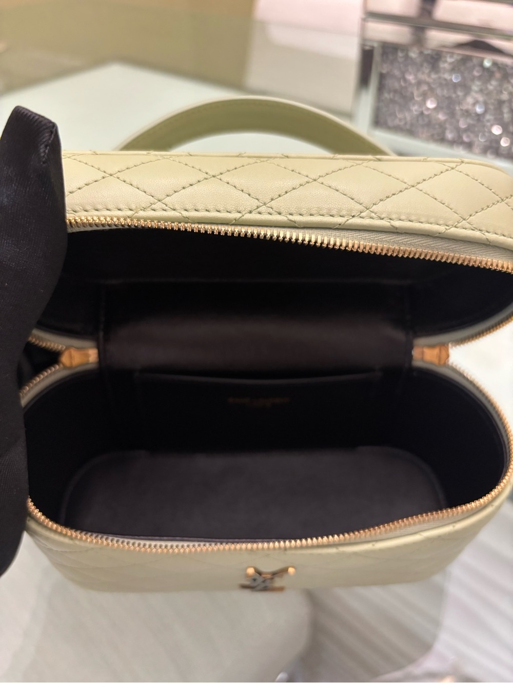 BNWT Authentic Saint Laurent Gabby Vanity Bag — Misty Jade with Gold Hardware - Picture 11 of 12